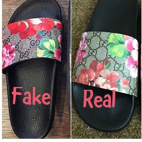 gucci slides floral real vs fake|gucci slides cheap real.